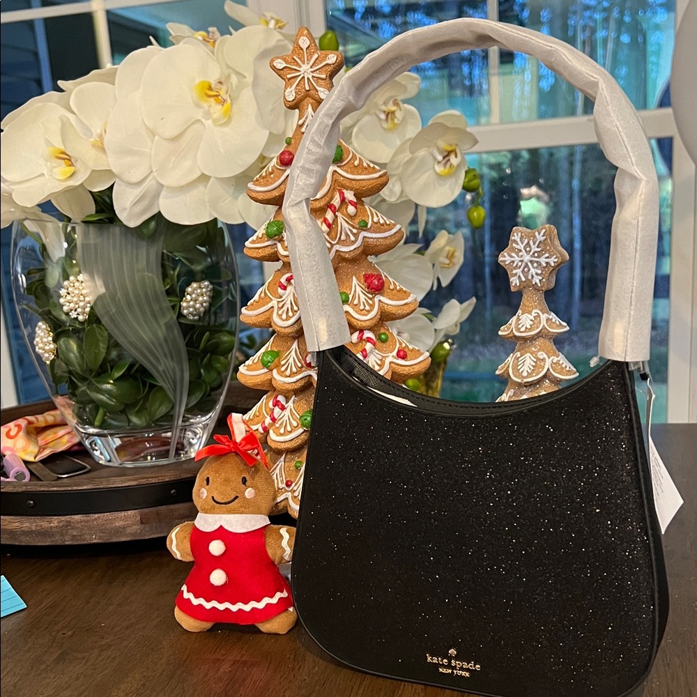 Kate Spade Black Glitter Shoulder Bag